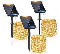 Luci Solari Esterno【3 Pacchi】12+2M 120LED Luci Solari da Giardino IP65