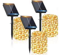 Luci Solari Esterno【3 Pacchi】- 16+2M 160LED Luci Solari Da Giardino IP65 Imperme