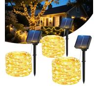Luci Solari Esterno, [3 Pacchi] 17M 150 LED Catena Luminosa Esterno Solare IP65 Impermeabili 8 Modalità Filo di Rame Luci Solari da Giardino Decorative Per Festa, Matrimonio, Giardino, Natale, Patio