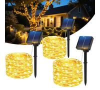 Luci Solari Esterno [3 Pacchi]17M 150LED Catena Luminosa Esterno SolareIP65