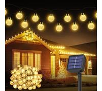 Luci Solari Esterno, 60LED/13.2M/8 Modalità Catena Luminosa Esterno, IP65 Impermeabile Lampade Solari da Giardino per Festa, Campeggio, Balcone, Matrimonio, Gazebo(Bianco Caldo+ Funzione di Memoria)