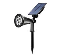 Luci Solari Faretto per Esterno Regolabile 7 LED Luce Diurna Luci per Paesaggi Bianche Impermeabile 2 nel 1 Illuminazione a Terra da Parete Sensore Scuro Automatico On/Off
