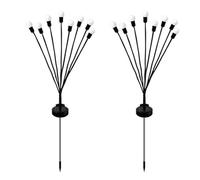Luci solari Firefly - Luci solari per esterni, luci solari paesaggistiche | 2 pezzi IP65 impermeabile luce solare da giardino con 8 LED, luci solari oscillanti decorazione esterna per giardino, patio,