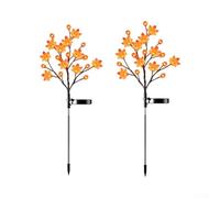 Luci solari in PVC per Halloween, confezione da 2 pezzi, resistenti alle | Sensore automatico dal tramonto all'alba, set da 2 pezzi, design alto 76 cm, vivace bagliore arancione