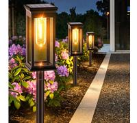 Luci solari LED, luci decorative per percorsi esterni, giardino, prato, a prova d'acqua, luci d'atmosfera decorative Inserire la lampada al tungsteno perpendicolarmente,Lampada al tungsteno tonda con