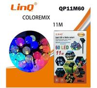 Luci solari LINQ 11m 60 LED a bolla bianco caldo 8 funzioni esterno Natale casa