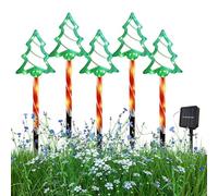 Luci solari natalizie per esterni impermeabili - decorazioni solari per albero di Natale | 5 pezzi illuminazione d'atmosfera impermeabile per giardino terrazza festa inverno