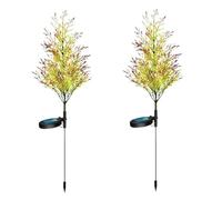 Luci solari per albero di Natale da esterno, set di 2 luci solari per giardino, cortile e sentiero, luci solari per albero di Natale per decorazioni all'aperto e illuminazione stagionale