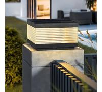 Luci solari per cappucci a LED Luci per pali impermeabili per esterni Lampada a colonna moderna a energia solare Illuminazione esterna per paesaggi Lanterna Recinzione antiruggine Tappo di coperta