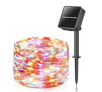 Luci Solari Per Esterni, 12+2m 120 Led Lucine Per Esterni, Impermeabili Con 8 Modalità Di Illuminazione Luci Per Balconi, Decorazioni Da Giardino, Alberi, Terrazze, Luci Di Natale (Colorate)