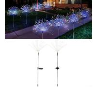 Luci solari per esterni fuochi d'artificio con design flessibile e protezione impermeabile IP65, 8 modalità di illuminazione offrono un'illuminazione notturna estesa per giardini e sentieri (colore