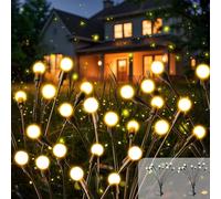 FIFlying 2 pezzi 8 LED lucciole luci solari per esterni migliorate altezze opzionali per lucciole, luce IP65, impermeabili, luci solari per sentieri, cortili, terrazze, decorative