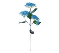 Luci solari per esterni, ortensia, luci da giardino, impermeabili, a terra, con fiore inserito, luce decorativa per cortile, terra, paesaggio, luce solare per esterni, ondeggiamento con il giardino