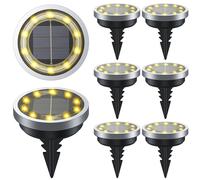 Luci Solari per Giardino IP65, Nuovo stile 2025 Lampade Solare Esterno Incasso Faretti a Terra Luce Sepolta Solare Impermeabile per Prato Vialetto Scala Paesaggio, Bianco Freddo