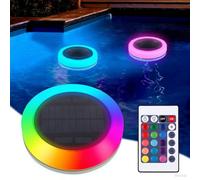 Luci Solari Per Piscina, Luci Galleggiante Per Piscina Galleggianti Cambia Colore RGB, 16 Colori, con Telecomando Impermeabile, IP68 Per All'Aperto Piscina Spa Festa Giardino (A)