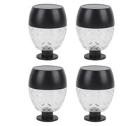 Luci Solari per Recinzione, 4 Pezzi Luci Solari Esterne da Parete Illuminazione Verso il Basso Luci da Parete per Esterni Accensione Automatica Al Crepuscolo Lampada da Parete
