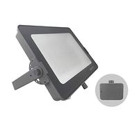 Luci solari, Proiettore LED da esterno IP65 50 W 4500-5000 lms, involucro grigio con sensore fotocellula dal tramonto all'alba, luce di sicurezza a risparmio energetico, tricolore(200 Watts)