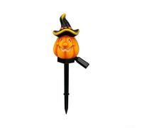 Luci solari spettrali a forma di zucca per esterni, campanelli a vento di Halloween con campanelle sorridenti e effetto ombra pipistrello, decorazione per cortile, giardino, feste, 45 cm in resina