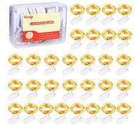 Vacoulery Lucine LED Decorative a Batteria 1M Luci LED a Batteria 10LED Lucine Decorative 3.3FT Luci a Batteria per Interno Natale, Bianco Caldo, 30 Pezzi