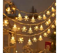 Luci Stringa Fiocco Di Neve, 6M 40 LED Luci di Natale Interni Natalizie Decorazione Catena Luminosa a Batteria Luci Stringa per Natale Matrimonio Compleanno Festa Fecorazione Interna ed Esterna Luce