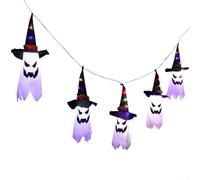 Luci Stringa per cappello Mago Zucca Halloween 5 Arancione IP44 | In poliestere e filo di rame per facile da appendere per ideale per interni ed esterni Funzionamento a AAA Non serve