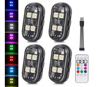 Luci Stroboscopiche Drone LED, KaiDengZhe 4 PZ 4 LED 8 Colori Impermeabili Luci Anticollisione Senza Fili con Telecomando Ricaricabili USB Strobe Drone Light per Auto Drone Moto Aeronavi Biciclette