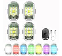 Luci stroboscopiche drone LED,luce stroboscopica senza fili LED alta luminosità,7 colori luci lampeggianti ricaricabili,luci LED anticollisione per il drone,motocicletta,automobile,bicicletta (4Pack)