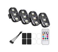 Luci Stroboscopiche RGB LED per Moto con Telecomando, Luci di Avviso LED Flash Wireless per Auto Bicicletta 4 Luci