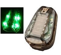 Luci tattiche impermeabili per casco Airsoft accessori per casco luce stroboscopica lampada LED da caccia (Tan (luce verde))