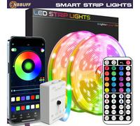 Luci USB con telecomando a 44 tasti + controllo intelligente tramite app, luce notturna/retroilluminazione TV con funzione timer, cambio colore RGB, strisce LED per camera da letto, decorazioni per va