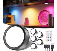 Luci Vetrina RGB Senza Fili, Nero Faretti Ricaricabili Con Telecomando Luce LED