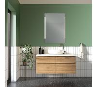 LUCIA SPECCHIO DA PARETE RETTANGOLARE RETRO-ILLUMINATO CON INTERRUTTORE LED 15 W 1.700 lm 3.000 K 4.000 K 50X70CM