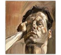 Lucian Freud Autoritratto Poster Vintage Wall Art Lucian Freud Pittura su tela Lucian Freud Stampe per Home Decor Picture 40x40cm Senza cornice