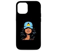 Lucian Girl Santa Lucia Bandiera Orgoglioso St Lucian Donne Custodia per iPhone 12/12 Pro