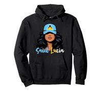 Lucian Girl Santa Lucia Bandiera Orgoglioso St Lucian Donne Felpa con Cappuccio