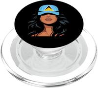Lucian Girl Santa Lucia Bandiera Orgoglioso St Lucian Donne PopSockets PopGrip per MagSafe