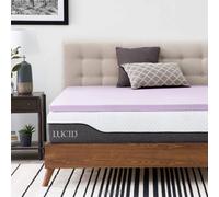 LUCID 2 Inch Lavender Infused Memory Foam Mattress Topper - Ventilated
