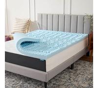 LUCID Coprimaterasso in memory foam, 7,6 cm, 5 gel, con zone di comfort convolute e rinfrescanti, completo