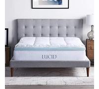 LUCID Coprimaterasso in memory foam alternativo e gel da 10,2 cm, 3 topper in uno, per letto matrimoniale XL