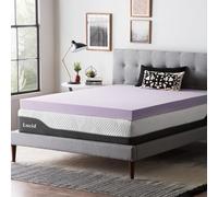LUCID Coprimaterasso in memory foam infuso di lavanda da 10,2 cm, design ventilato, misura matrimoniale