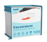 LUCID Encasement - Coprimaterasso completamente circondato da materasso per protezione impermeabile, bianco, king size