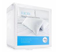 LUCID Encasement - Coprimaterasso completamente impermeabile, a prova di allergeni e cimici, Standard Pillow Protector Set (2)