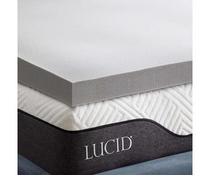 LUCID Topper 7,5 cm in memory foam gel rinfrescante e fibra di bambù, Matrimoniale, 150 x 200 cm