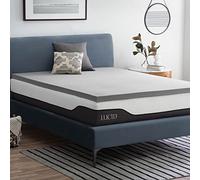 LUCID Topper per materasso in memory foam, 5 cm, carbone attivo, traspirante, misura king size (150 x 200 cm)