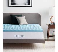 LUCID Topper per Materasso in Memory Foam a 5 Zone, 5 cm Coprimaterasso in Gel, Blu, Doppio (135 x 190 cm)