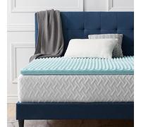 LUCID Topper Singolo | Design Ergonomico Ondulato | Coprimaterasso in Memory Foam con Gel Rinfrescante | Alto 5cm, 90x200 cm
