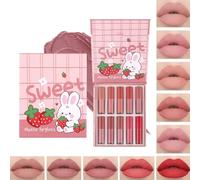 Lucidalabbra Effetto Volume,Kit 10 Pezzi Lucidalabbra Opaco - Cosmetici Trucco Labbra Opache Non Appiccicose per Ragazze, Adolescenze, Matrimonio e Uso Quotidiano