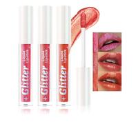 Lucidalabbra glitterato 3 colori, set di rossetti liquidi per labbra, lucentezza sciroppata, durevole, idratante, alta lucentezza, set per labbra