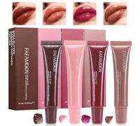 Lucidalabbra Lucido Rimpolpante,4 Colori Lip Gloss Mirror Lip Glaze,Lucidalabbra Idratante Lip Jam,Balsamo Labbra Voluminoso,Nude Colors Lip Glow Oil,Cura Delle Labbra Nutriente & Repair Lip Mask