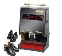 Lucidascarpe elettrico, macchina lustrascarpe completamente automatica con display dell'ora, detergente per scarpe elettrico per hall di hotel, uffici commerciali e uso domestico black